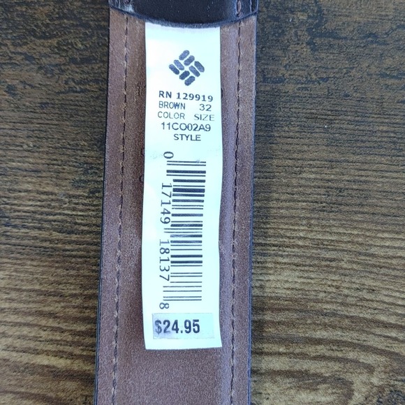 Columbia Mens 32 in. Brown Leather Belt - Picture 8 of 8